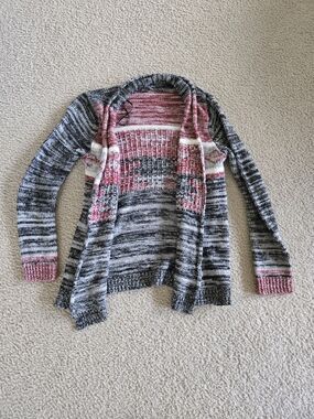 Charlotte Russe Striped Open-Front Cardigan